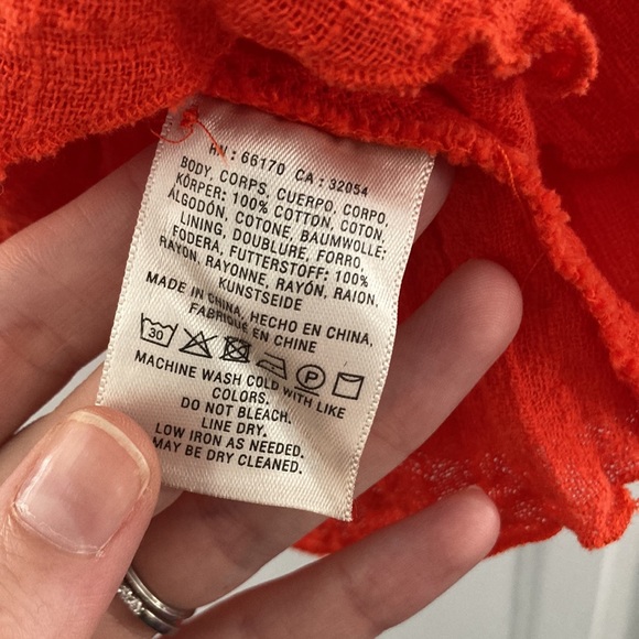 X-Small Anthropologie Orange weaved cotton swing top - Picture 6 of 6
